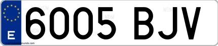 Ejemplo de matrícula española 6005 BJV
