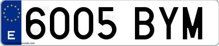 Ejemplo de matrícula española 6005 BYM