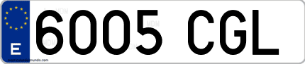 Ejemplo de matrícula de coche ordinaria 6005 CGL