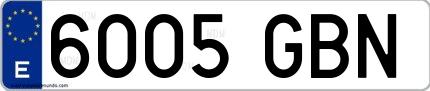 Ejemplo de matrícula española 6005 GBN