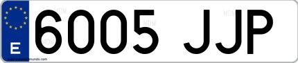 Ejemplo de matrícula española 6005 JJP