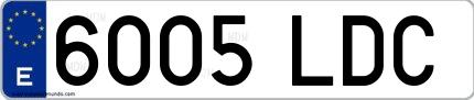 Ejemplo de matrícula española 6005 LDC