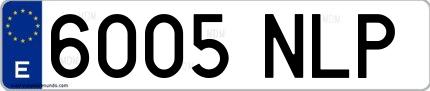 Ejemplo de matrícula española 6005 NLP
