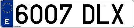 Ejemplo de matrícula española 6007 DLX