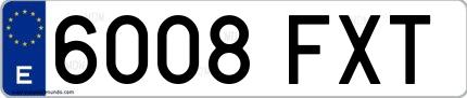 Ejemplo de matrícula española 6008 FXT