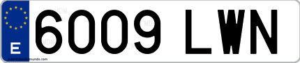 Ejemplo de matrícula de coche ordinaria 6009 LWN