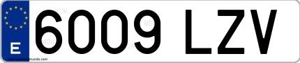 Ejemplo de matrícula española 6009 LZV