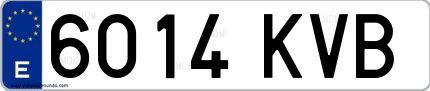 Ejemplo de matrícula española 6014 KVB