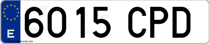 Ejemplo de matrícula de coche ordinaria 6015 CPD