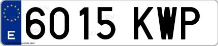 Ejemplo de matrícula española 6015 KWP