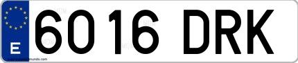Ejemplo de matrícula española 6016 DRK