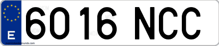Ejemplo de matrícula de coche ordinaria 6016 NCC