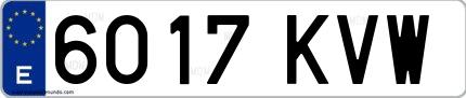 Ejemplo de matrícula española 6017 KVW