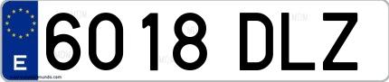 Ejemplo de matrícula española 6018 DLZ