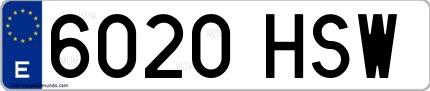 Ejemplo de matrícula española 6020 HSW
