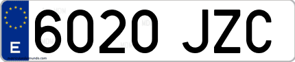 Ejemplo de matrícula de coche ordinaria 6020 JZC