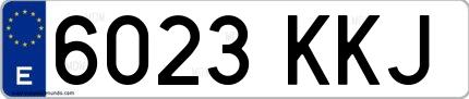 Ejemplo de matrícula española 6023 KKJ