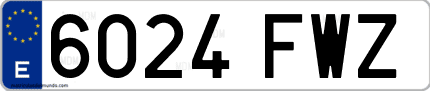 Ejemplo de matrícula de coche ordinaria 6024 FWZ