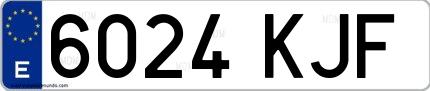 Ejemplo de matrícula española 6024 KJF