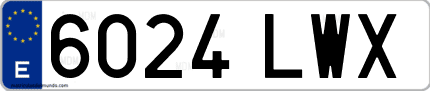 Ejemplo de matrícula de coche ordinaria 6024 LWX