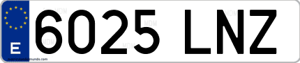 Ejemplo de matrícula de coche ordinaria 6025 LNZ