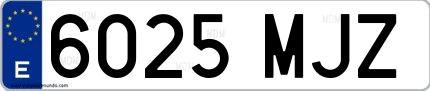 Ejemplo de matrícula española 6025 MJZ