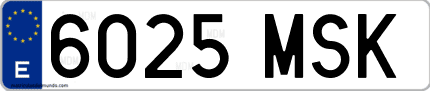 Ejemplo de matrícula de coche ordinaria 6025 MSK