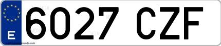 Ejemplo de matrícula española 6027 CZF