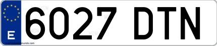 Ejemplo de matrícula española 6027 DTN