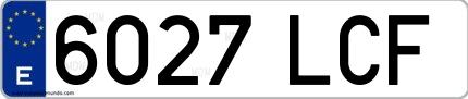 Ejemplo de matrícula española 6027 LCF