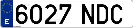 Ejemplo de matrícula española 6027 NDC