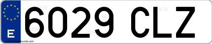 Ejemplo de matrícula española 6029 CLZ