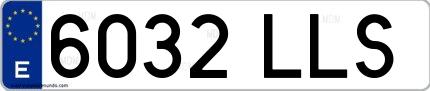 Ejemplo de matrícula española 6032 LLS