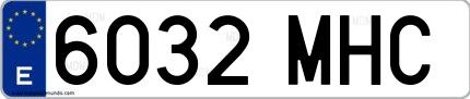 Ejemplo de matrícula española 6032 MHC