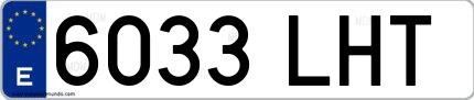 Ejemplo de matrícula española 6033 LHT