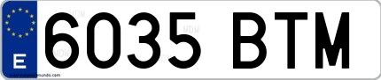 Ejemplo de matrícula española 6035 BTM