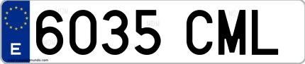 Ejemplo de matrícula española 6035 CML