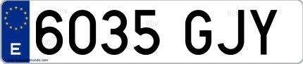 Ejemplo de matrícula española 6035 GJY