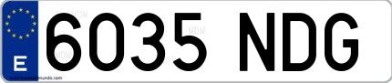 Ejemplo de matrícula española 6035 NDG