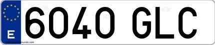 Ejemplo de matrícula española 6040 GLC