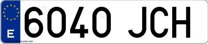 Ejemplo de matrícula española 6040 JCH