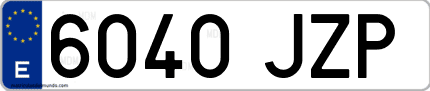 Ejemplo de matrícula de coche ordinaria 6040 JZP
