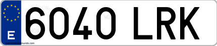 Ejemplo de matrícula de coche ordinaria 6040 LRK