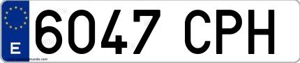 Ejemplo de matrícula española 6047 CPH