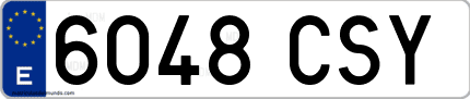Ejemplo de matrícula de coche ordinaria 6048 CSY