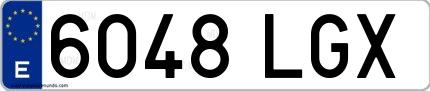 Ejemplo de matrícula española 6048 LGX