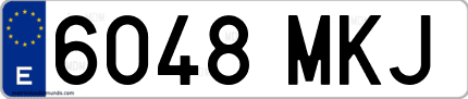 Ejemplo de matrícula de coche ordinaria 6048 MKJ