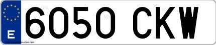 Ejemplo de matrícula española 6050 CKW