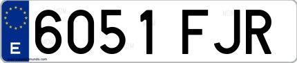 Ejemplo de matrícula española 6051 FJR