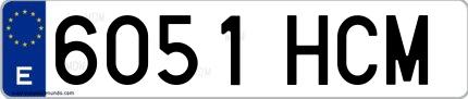 Ejemplo de matrícula española 6051 HCM